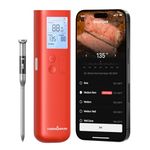 ThermoMaven Wireless Meat Thermometer, 10X Enhanced Signal and Stability with Sub-1G, Standalone Base with Display & Control, Certified Accuracy ±0.5°F, WiFi Unlimited Range for BBQ, Oven,Smoker,Grill