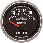 Auto Meter 3692 Sport-Comp II 2-1/16" 8-18V Short Sweep Electric Voltmeter