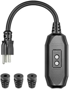 DEWENWILS Auto-Monitoring GFCI Replacement Plug Inline Assembly, Manual Reset 15 Amp Grounded 3 Wires 3-Prongs Safety Plug for Power Tools, Lawn Equipment, SJTW AWG14/3, UL Listed, 1 Pack, Black