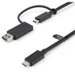 StarTech.com 3ft (1m) USB-C Cable with USB-A Adapter Dongle - Hybrid 2-in-1 USB C Cable w/USB-A - USB-C to USB-C (10Gbps/100W PD), USB-A to USB-C (5Gbps) - Ideal for Hybrid Docking Station (USBCCADP)