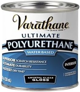 Varathane Water-Based Crystal-Clear Ultimate Polyurethane | Interior Wood Protection | Fast Dry Time | Easy Clean Up | Gloss | Half Pint