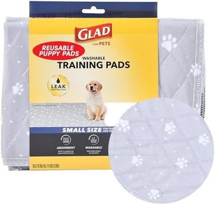 Glad for Pets Reusable Dog Pee Pads, Gray with Paw Prints - Washable Potty Pads for Dogs, Cloth Puppy Potty Training Pads, Puppy Essentials, Waterproof Pet Mats for Floor, 18” x 24”, 2 Count