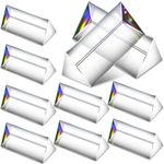 Kanayu 12 Pack 2.5 Inch Clear Triangular Prism Optical Glass Triangular Prism Triple Prism for Photography Effects Physics Teaching Light Spectrum Optics Prism