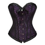 Grebrafan Plus Size Renaissance Corset Bustier Bodyshaper Top (US(6-8) M, Purple)