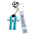 Buko Lifestyle Silicone Football National Team Jersey Pendant Novelty Stainless Steel Key Chain Cute Anti Rust Keyring, Best For Gifting (Argentina - Messi), Multicolor