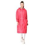 THE CLOWNFISH Polyester Long Length Raincoats For Women Waterproof Reversible Double Layer. Brilliant Pro Series (Red, X-Large)