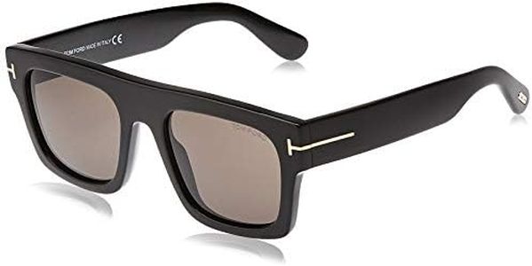 Tom Ford UV Protected Black Rectangular Full rim Sunglasses for Men - FT0711 53 01A