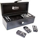 Flushing Meadows Double Six Black Professional Jumbo Size Tournament Dominoes Set with Spinners
