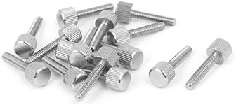 uxcell Computer PC Case M4 x 20mm Stainless Steel Flat Head Knurled Thumb Screw 15pcs