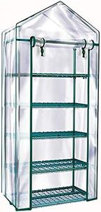 Solution4Patio 5-Tier Garden Mini Greenhouse Portable for Indoor/Outdoor, Pequeño invernadero, Transparent Thick PVC Cover, Heavy Duty Frame, Double Zipper, 27 in. W x 19 in. D x 76 in. H, #G304A00