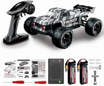 HOSHIPLAY 1:12 4WD RC Monster Truck Brushless Motor, 70+km/h High Speed, Double 3S Li-Po Battery with Balance Charger, Waterproof All-Terrain Hobby Grade Remote Control Car for Adults