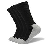 Well Knitting Men's Non-Binding Diabetic Ultra Loose Welt Soft and Comfort Coolmax Crew Padded Sole Socks,4 Pairs(Black/Grey,XL)