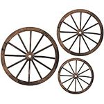 Qunclay 3 Pcs Wooden Wagon Wheel De