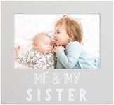 Pearhead Me & My Sister Sentiment Photo Frame, Big Sister or Brother Gift, Sibilng Pictures, Gray