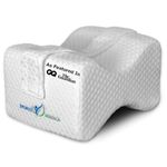 Ergonomic Knee Pillow for Side Sleepers - eHandbook Included - Memory Foam Knee Pillow for Sleeping on Side - Hip & Leg Wedge Cushion