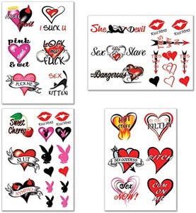 Sexy Temporary Tattoos for Women Ladies - Adult Fun for Lower Back Legs Arms Butt Stomach Sexy