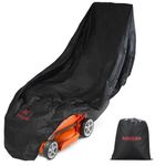 K-Musuclo Riding Lawn Mower Cover, Outdoors Tractor Cover Heavy Duty 420D PU Coating, Waterproof Strip With Drawstring & Cover Storage Bag (small)