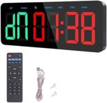 PELLOR Gym Timer, Large Digital Wall Clock, Interval Timer Clocks with Stopwatch,Countdown/Up,Adjustable Volume, Fitness Training Clock with Remote for TABATA, EMOM, FGB, Indoor and Outdoor