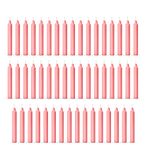 AuraDecor Pack of 50 Stick Candles || Especially Meant for Healing, Chakras, Ritual Candles, Decoration, Lighting, Home Decor || Burning Time 3 to 4 Hours Each (Pink), Paraffin Wax