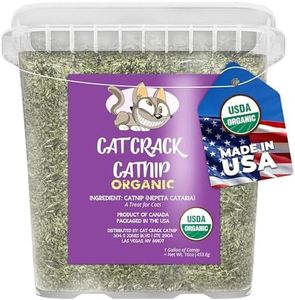 Cat Crack Organic Catnip, 100% Natural Cat Nips Organic Blend That Energizes and Excites Cats, Safe Catnip Treats Used for Cat Play, Cat Training, & New Organic Catnip Toys for Cats(1 Gallon Organic)