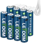 letoom USB Rechargeable Lithium AA Batteries 1.5V 2800mWh 8 Pack with Charging Cable 2Hrs Fast Charge for Trip, Blink's Camera, Xbox