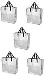 IKEA DIMPA Extra Large Storage Bag, Clear Heavy Duty Bags, Moth Moisture Protection Storage Bags (Pack of 5, 25 ½x8 ¾x25 ½)