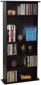 Atlantic Drawbridge Media Storage Cabinet - Organize optical media, up to 240 CD, or 108 DVD, or 132 BD/Video Games, Adjustable Shelves, PN 37935726 in Black