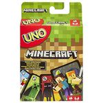 UNO Minecraft Card Game Videogame-Themed Collectors Deck 112 Cards with Character Images, Gift for Fans Ages 7 Years Old & Up