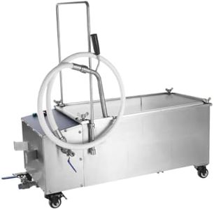Commercial Fryer Oil Filtration Cart 55L Capacity Stainless Steel 550W Mobile Cooking Oil System 20um Density for Restau