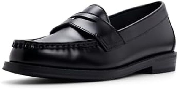 G.H. Bass & Co. Women's Mabel Leather Penny Loafer, Black, 10.5