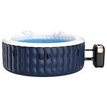 Goplus Inflatable Hot Tub Spa, 71inch x 27inch 4 Person Portable Hot Tub W/ 108 Massage Bubble Air Jets, Filter Cartridge, Pump, Tub Cover, Ground Sheet, Indoor & Outdoor Heated Tub (Blue)