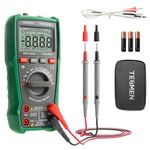 TESMEN TMM-569A Digital Multimeter, TRMS 4000 Counts Ohmmeter, Auto-Ranging Voltage Tester with NCV, Voltage & Current, Resistance, Continuity, Diode, Capacitance, Phase, Temperature, Live Wire -Green