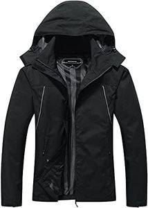 MOERDENG Women's Waterproof Rain Jacket Outdoor Lightweight Hooded Raincoat for Hiking Travel Black