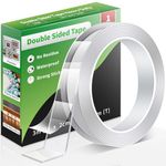 Euqvunn Double Sided Tape Heavy Duty, Removable Strong Sticky Nano Adhesive Strips, Clear Mounting Tape for Poster/Wall Hanging/Carpet 1 Roll (3.0 Meter × 2.0 cm × 1 mm)