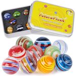 FUTUREPLUSX 10PCS Marbles Games for Kids，10PCS Glass Marbles with Gift Box for Marbles Run Games Colored Marbles for Vase 2-4 Player Games