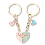 Matching Friendship Keychains for Women Birthday Gifts for Best Friend Wedding Day Gifts for Bride Cute Graduation Gifts for Teen Girls BFF Keychains for 2 Bestie Moving Away Gifts for Friends Female,