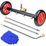 EVEAGE Power Washer Undercarriage Attachment, 16" Undercarriage Pressure Washer Water Broom w/Extension Wands & Wash Mitt, 4000 PSI, Fiery Red