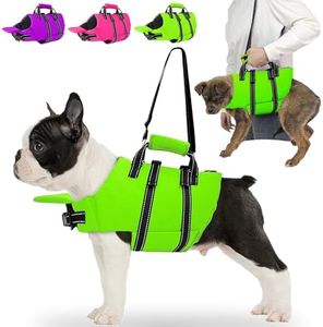 Fragralley Dog Life Jacket with Self-Locking Zipper, High-Buoyancy Ripstop Dog Swimming Vest, Floating Vest with Rescue Handle for Swimming and Boating, PFD Available for Small, Medium, and Large Dogs