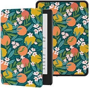 OLAIKE Case for All-New 6.8" Kindle Paperwhite (11th Generation- 2021 Release) - PU Leather Cover with Auto Wake/Sleep - Fits Amazon Kindle Paperwhite Signature Edition,The Flowers and Fruits