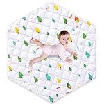 Premium Foam Hexagon Playpen Mat 52” X 45”,Baby Playmat Fits Regalo Portable Play Yard 48 Inch and hiccapop 53" PlayPod Playpen,Cushion and Non Slip Kids Tent Mat,Floor Crawling Mat, Hexagon Pad Mat