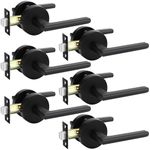 goldenwarm Black Closet Door Handles Interior, Matte Black Passage Interior Door Handles, Heavy Duty Zinc Alloy Indoor Door Levers for Closets and Hall, (6 Pack)
