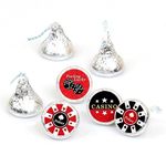 Las Vegas - Casino Party Round Candy Sticker Favours - Labels Fit Hershey's Kisses (1 sheet of 108)