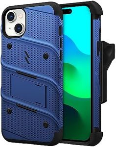 ZIZO Bolt Bundle for iPhone 15 Plus Phone Case with Screen Protector Kickstand Holster Lanyard - Blue