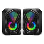 Fire Turtle 601cs RGB Lights Computer Speaker 10 W Laptop/Desktop Speaker (Black, 2.0 Channel)