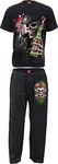 Spiral - Triple 6-4Pc Mens Gothic Pyjama Set - XXL Black