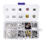 VooGenzek 250 PCS 10 Value Tactile Push Button Switch Micro Momentary Tact Assortment Kit, for TV Audio Remote Key Cameras Computers, with Plastic Box