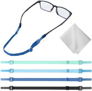 Buyisgle Kids Eye Glasses Strap - No Tail Sunglasses Straps Cords for Boys Toddler and Girls - Eyeglass Holders Around Neck - Adjustable Eyewear String Lanyard Retainer - 4 PCS(10.5 Inch
