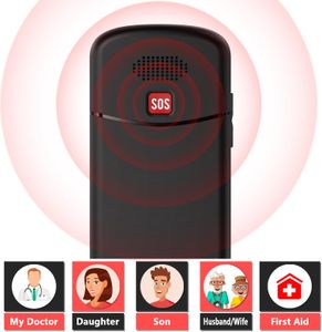 ukuu Big Button Senior Mobile Phone – SIM Free, SOS, Charging Dock, Black
