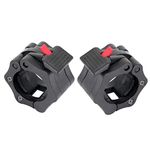 GOODGDN Black 50mm Olympic Barbell Clamp (Pair) Collar Clip Weight Dumbbell Spinlock Lift Spring Lock Weight Stopper Bar Lifting BodyBuilding，Great for Cross Fitness Training.