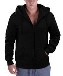 Linvich Mens Black Hoodies Jackets Fleece Lined Zip Up Thick Sherpa Hoodies Winter Coat Heavyweight Athletic Outwear